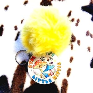 Little Hippie Pom Pom Fuzzy Ball Keychain